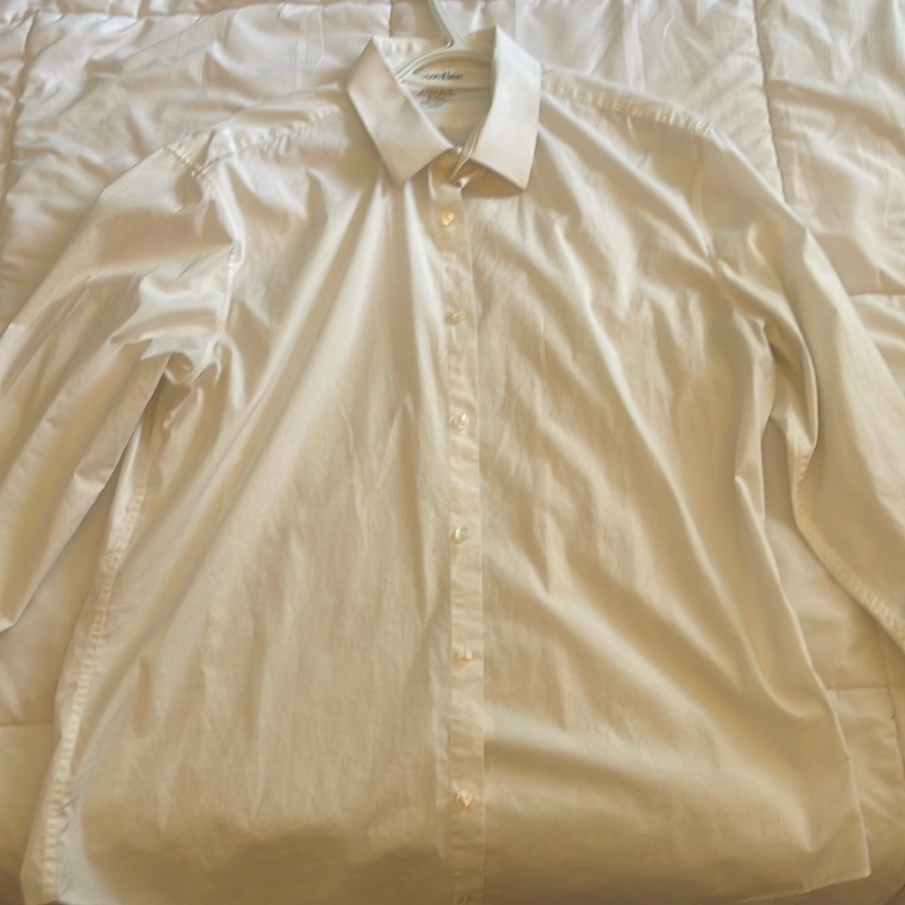 White Calvin Klein Button Up (Large)